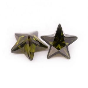 cubic zirconia star cut peridot cz